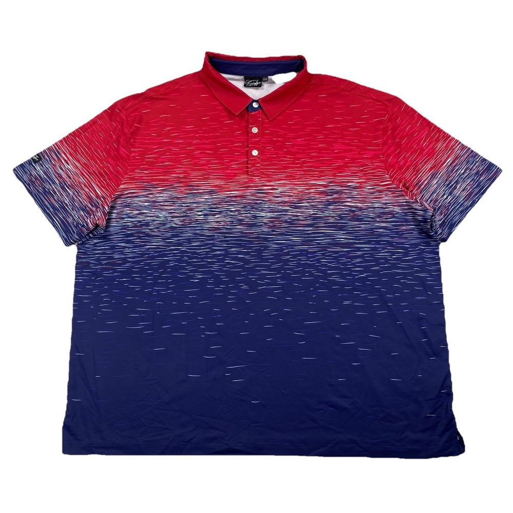 Sunday Swagger Lighter Fluid Performance Golf Polo Blue Red Men's 4XL